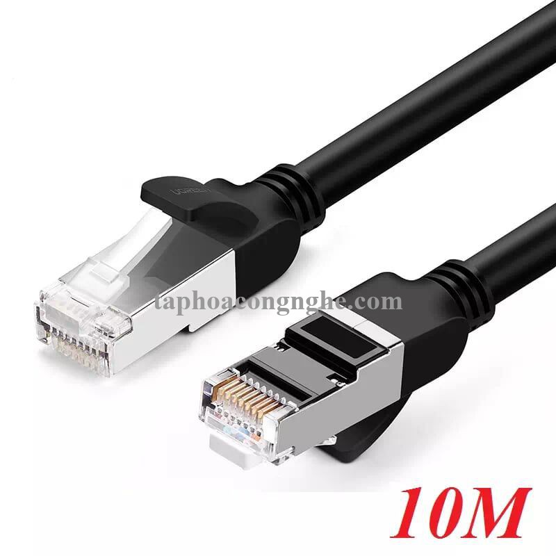 Ugreen 50196 10M màu Đen Cáp mạng LAN cat6 Đầu bấm kim loại NW101 30050196